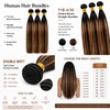 T1B/P430 Highlighted Light‑Brown Straight Hair Bundles 14/16/18