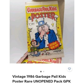 Vintage 1986 Garbage Pail Kids Poster Rare UNOPENED Pack GPK