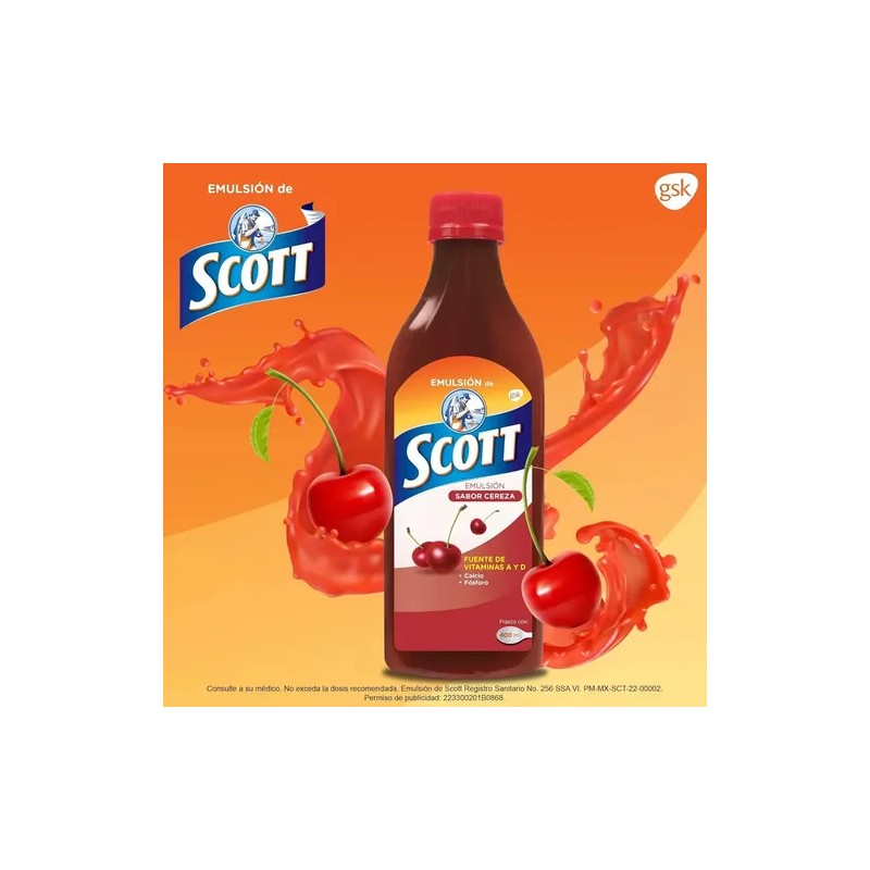 Multivitamínico Emulsión de Scott, Vitamina A, Vitamina D, Fosforo y