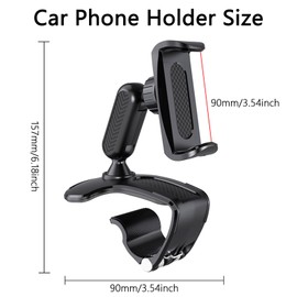 ComPDCVD Mobile Phone Holder Car Mobile Phone Holder Multifunctional Dashboard Rear View Mirror Car Phone Holder 360 Degree Rotatable Adjustable Car Mobile Phone Holder for 4 to 7 Inch Smartphones