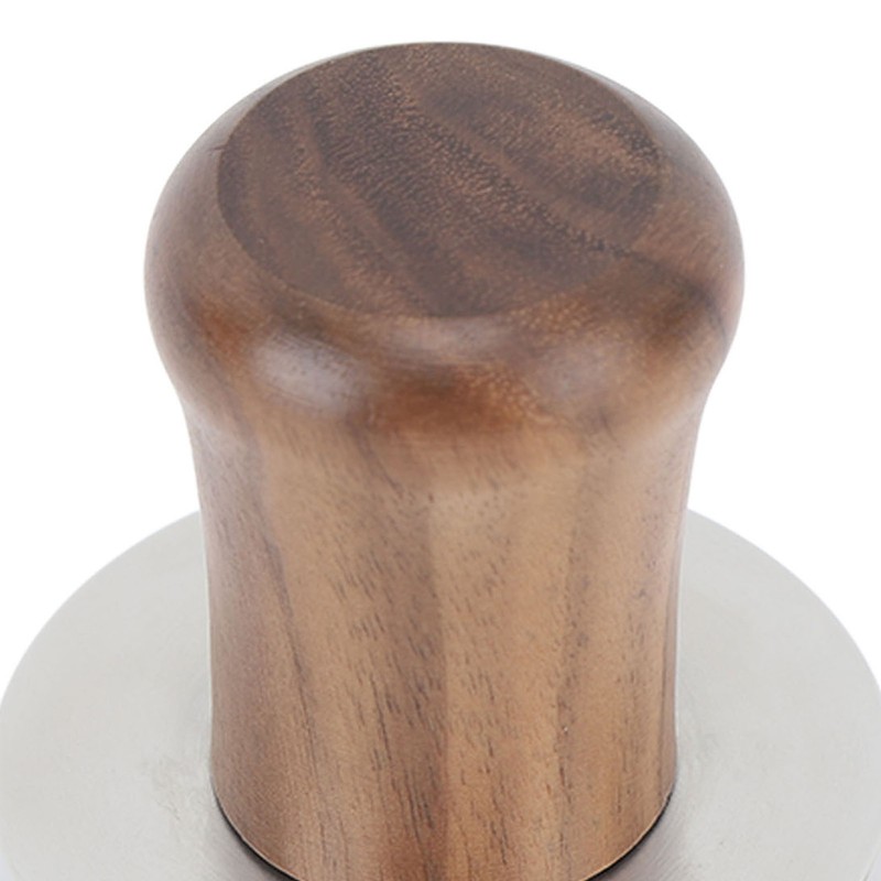 Wood Handle Coffee Tamper Stainless Steel Press Detachable Flat Base