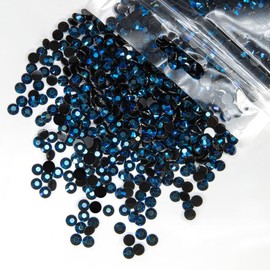qiipii 4700PCS 3mm Ink Blue Resin Rhinestones for Crafting Montana Blue Flatback Jelly Resin Stones Bulk SS10 Non-Hotfix Navy Blue Diamonds Gems for Nails Face Eyes Makeup Tumblers DIY Crafts Decor