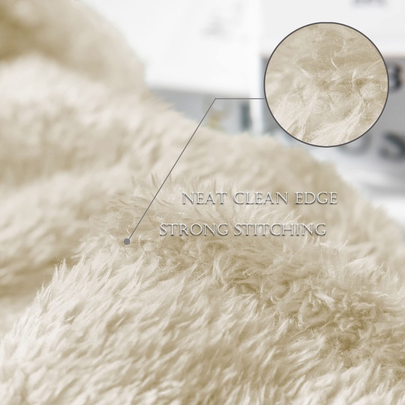 Exclusivo Mezcla Fuzzy Fleece Throw Blanket, 127x178 CM Large Sofa