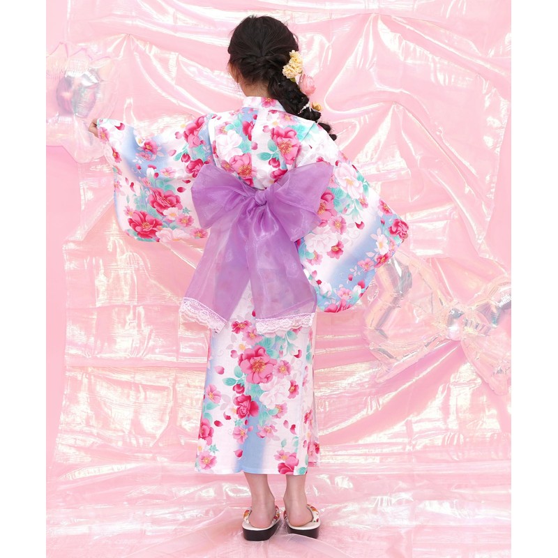 Bee saa01400 3-Piece Kids’ Yukata Set, Girls, Summer, Easy to