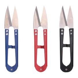 Trimming Shop 3pcs Sewing Scissors, Thread Nippers Craft Clipper Thread Beading Cutter Multipurpose Handheld Snippers for Stitch, DIY Projects, Red, Black & Blue