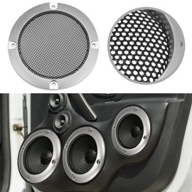 X AUTOHAUX 3" Car Speaker Grille Cover Mesh Trims Round Grille Silver Tone