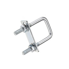 TOP-VIGOR 4 sets M8 Square U-Bolts, 25mm Inner Width 90mm Length Steel U-Bolts with Nut, Plate, Washer for Building Installations Mechanical Parts Connection Cehicles Ships