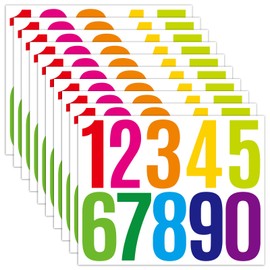 3" Mailbox Numbers Stickers 10 Sheets Colorful Vinyl Number Stickers Waterproof Self-adhesive Mailbox Digital Decals for Signs,Door,Cars,Water Bottles