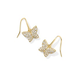 Kendra Scott 14k Gold-Plated Lillia Crystal Drop Earrings in White Crystal, Fashion Jewelry for Women