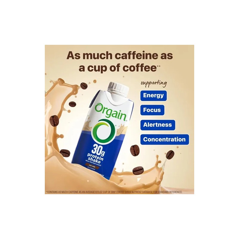 Orgain Batido De Proteínas Orgain 30 G, Café Con Leche,