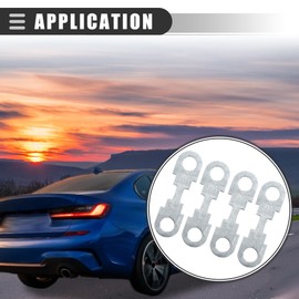 Motoforti Universal DC32V 30A Flat Fuse Strip, 42x12mm, Durable, Metal, Silver Tone, 4pcs