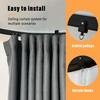 MaKefeile Room Divider Curtain with Flexible Ceiling Track Set,Total Blackout