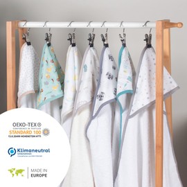 kolibri Baby Towel with Hood | 75 x 75 cm | 100% Cotton | Oeko Tex 100 | Clinic Supplier No. 1 | Unisex I Gift for Birth I Polka Dots I