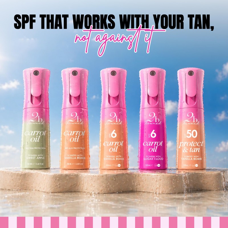 2bTanned Carrot Oil SPF 6 Sunscreen (100ml Travel Size), Dry