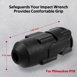 GIONAR High Torque Impact Wrench Boot for Milwaukee M18, Protective Rubber Boot Cover for M18 1/2" Fuel Impact Wrench 2767-20/2863-20 (Black)