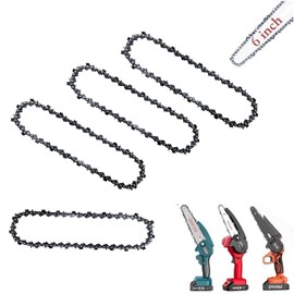 4Pcs 6 Inch Mini Chainsaw Chain, 1/4" LP Pitch .043" Gauge 37 Drive Links,mini chainsaw 6" chain,Replacement Chains for Portable Mini Chainsaw (6"-37DL-1/4"LP .043"-4pcs)