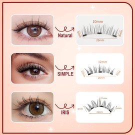 Enjuvie Magnetic Lashes,Enjuvie Magnetic Eyelashes with Applicator Reusable Eyelashes Magnet Lashes Kit Natural Look without Eyeliner(Natural+Natural)