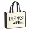 huuraa Jute Bag Chefin with Heart Present Shopper Shopping Bag
