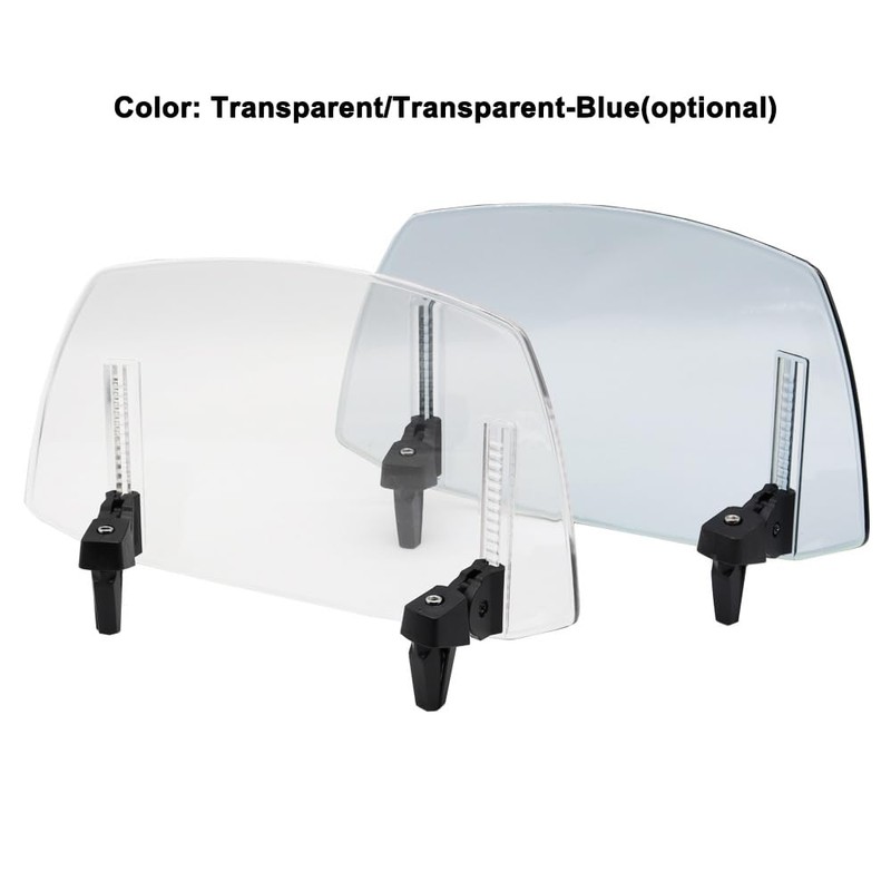 Shkalacar Motorcycle Windscreen, Clip-on Windscreen Extension with Adjustable Clip, Universal