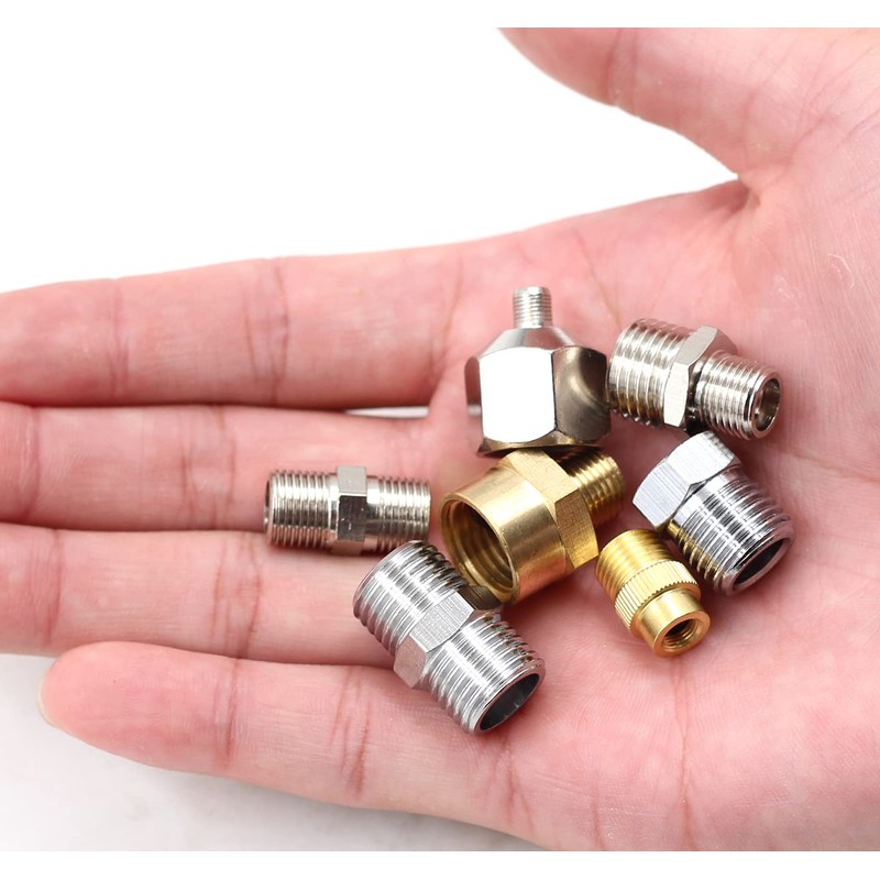 Chiloskit 7pcs Airbrush Hose Adaptor Connector Fitting Set, 1/4 to