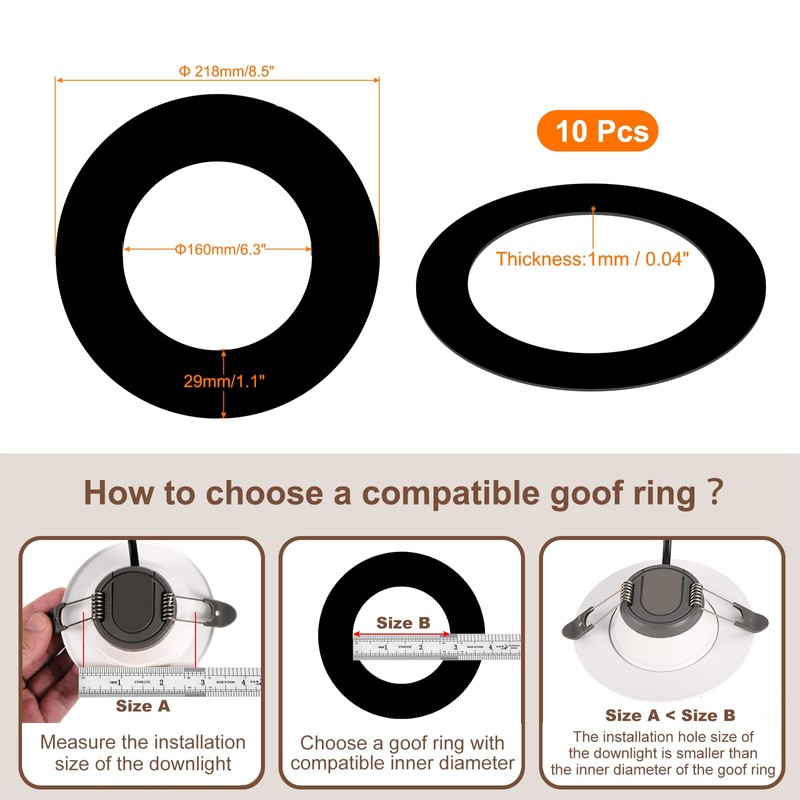 Awclub Black Goof Trim Ring for 6 Inch Recessed Cans