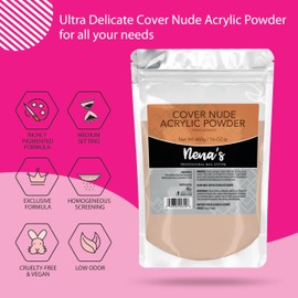 Nena's 16oz Acrylic Liquid monomer + 16oz Clear Acrylic Powder Made in USA Clear Pink (Cover Nude)