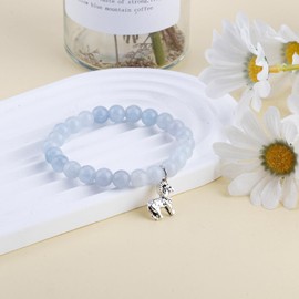 PARTNER Goat Inspirational Birthday Gifts for Women Unique Gifts Natural Stone Beaded Bracelets for Women Agate Beaded Jewelry with Meaningful Message Card For Goat Lover,Comes Packaged (A1)