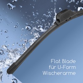 alca® Windscreen Wiper Set with Rear Wiper Suitable for Mitsubishi Space Star (06.1998-12.2004) U-Flat Flat Bar Wiper Front and Rear Wiper