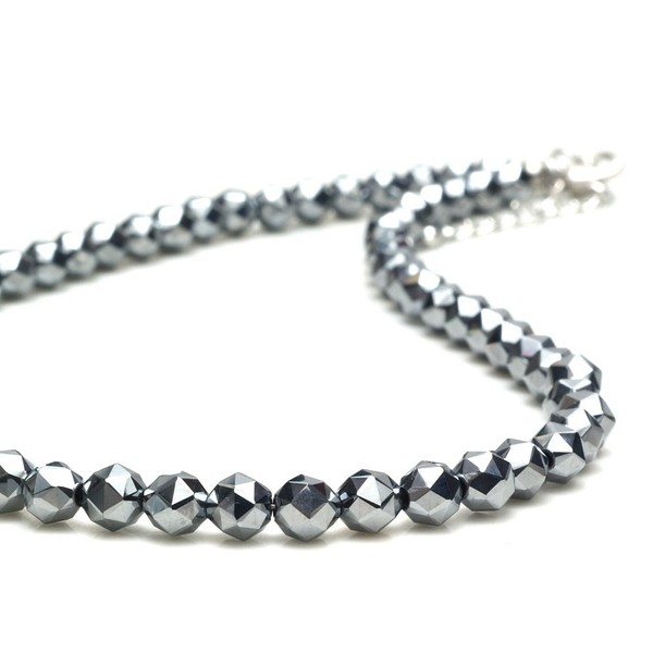 Terahertz Ore Necklace, Star Cut, 0.2 inch (6 mm), Genuine Gemstone, Power Stone, Natural Stone, Ultra Far Infrared, Health