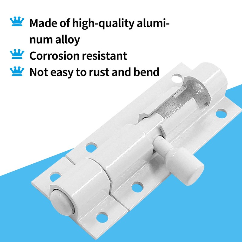 Biaungdo 6 Pcs Slide Bolt Latch Lock, 2 Inch Small