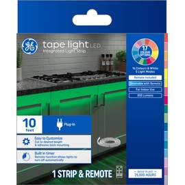 GE LED Tape Light, Indoor Plug-In Strip Light, Color Changing, 10ft