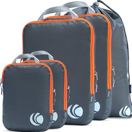 Organizadores de Viaje para Maletas, Juego de Bolsas Organizadoras de Viaje con Compresión, Organizadores de Viaje para Equipaje con Doble Cierre (Gris)