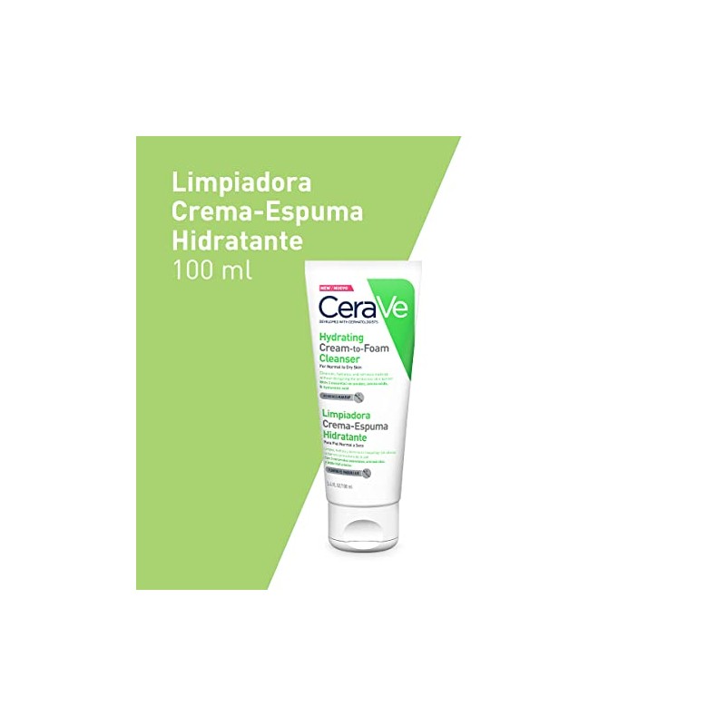 CeraVe Limpiadora Crema-Espuma Hidratante Facial Diaria para Piel Normal a