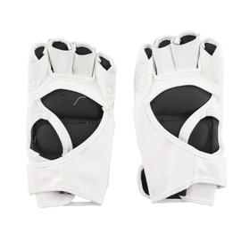 Half Finger Boxing Gloves Men Women Adjustable Half Finger Boxing Gloves Breathable Fighting Gloves Boxing Gloves Sandbag Training Kickboxing Sparring (White)