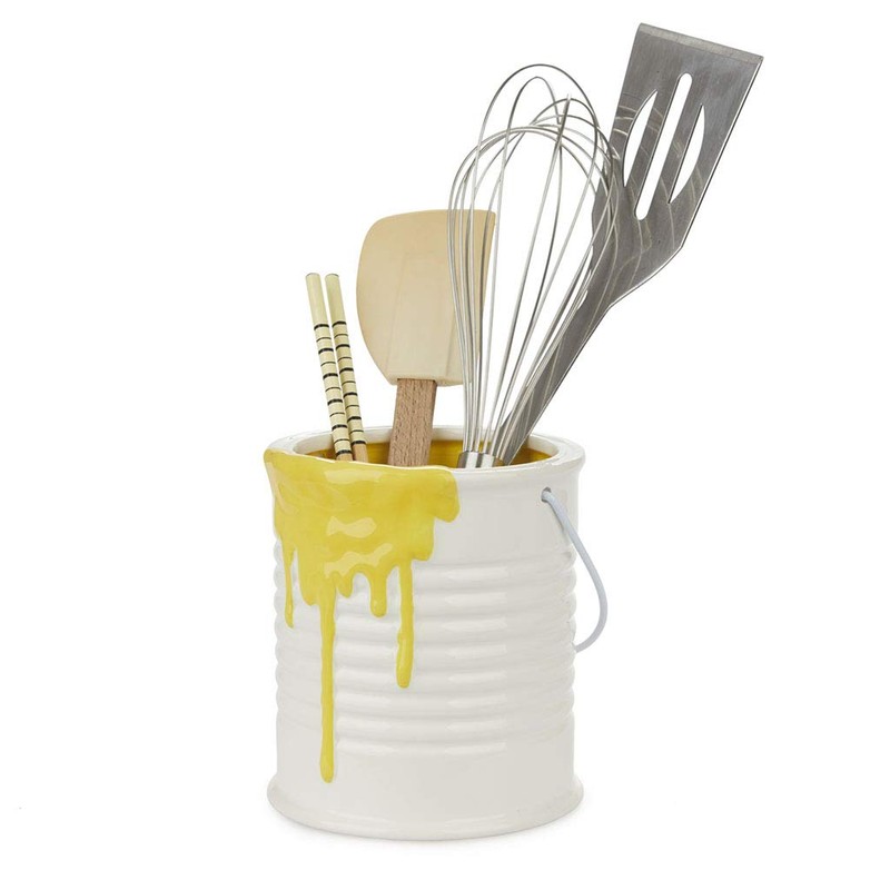 balvi Decorative Pot Painty Yellow and White Colour Decorative Bowl