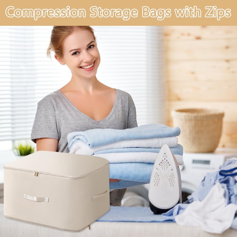WHFDC Ultra Space Saving Self Compression Organizer Quilt Compression Storage