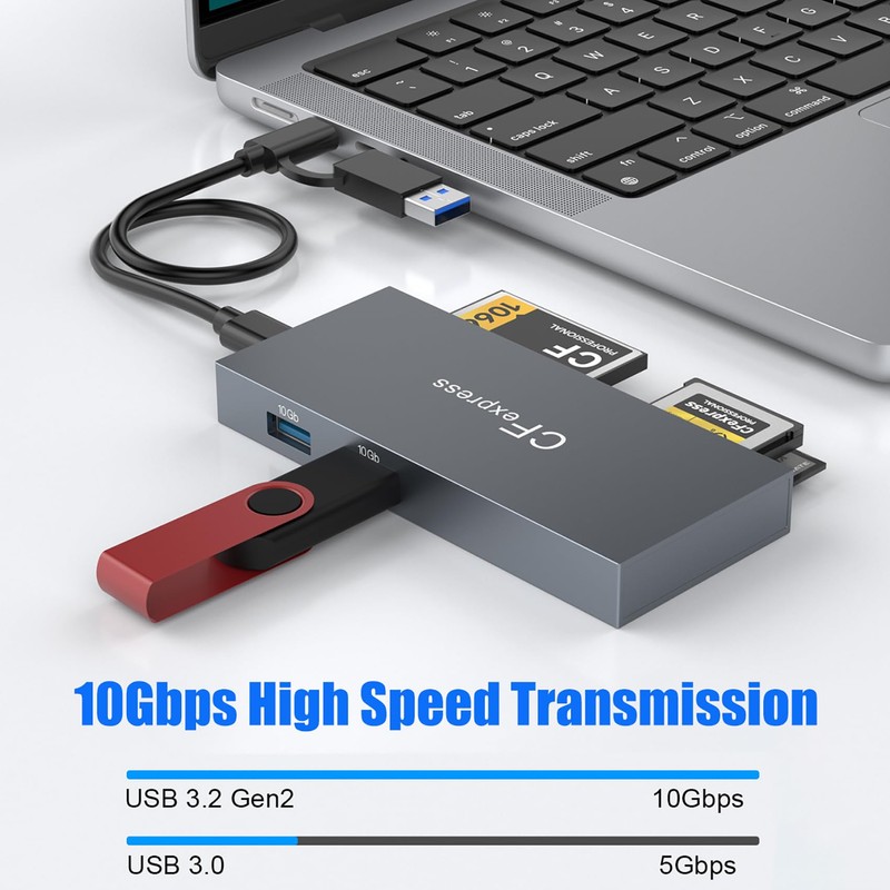 tunghey 8 in 1 CFexpress Type B Card Reader with