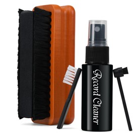 4in1 Vinyl Record Cleaner Kit, Vinyl Records Cleaning Kit for Records Albums, Includes 2in1 Velvet & Microfiber Brush, XL Cleaning Liquid, Duster & Turntable Stylus Brush