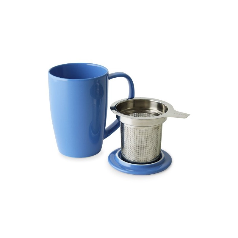 FORLIFE Curve Tall Tea Mug with Infuser and Lid, 15-Ounce,