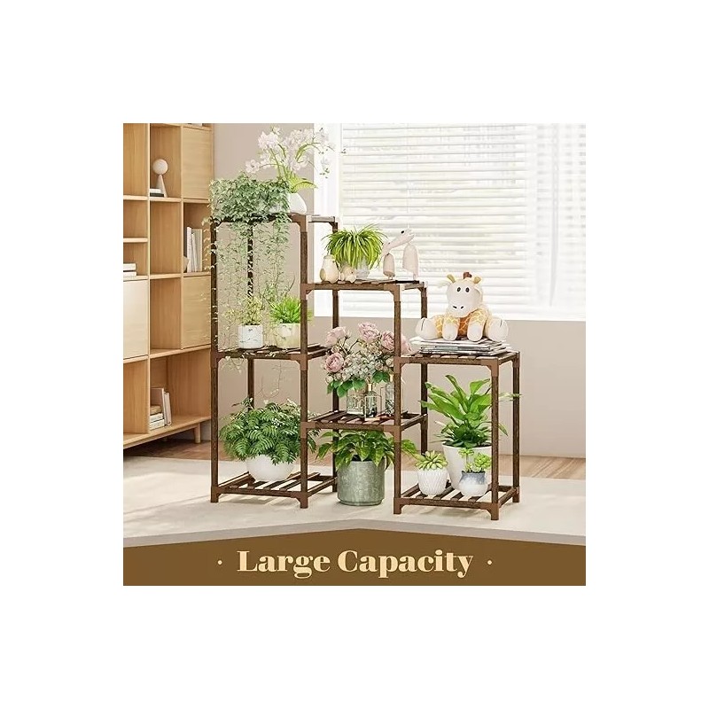 Bamworld Multiple Plants 3 Tiers 7 Potted Ladder Plant Holder