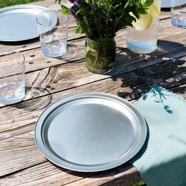 PINTINOX, Set of 6 disposable plates, 22 cm (steel), made of steel, Use&Reuse, alternative to disposable plastic