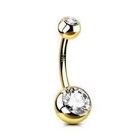 COCHARM 14k Gold Short Belly Button Rings small for Women 14Kt Yellow Gold 8mm Short Navel Rings Cute 14g Dainty Belly Button Piercing Small Bar Navel Piercing