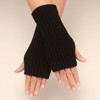 2023 New Fall/Winter Trendy Knitted Arm Warmers and Gloves Black 10ea