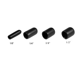 WELANGBN 40pcs Round Rubber End Caps 1/8"" 1/4"" 3/8"" 1/2"" Black Vinyl Cover Screw Thread Protectors Assortment Kit (3mm 6mm 9mm 12mm)