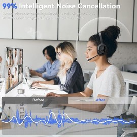 Dytole wireless headphones Bluetooth Headset with Mic for work call Computer Zoom