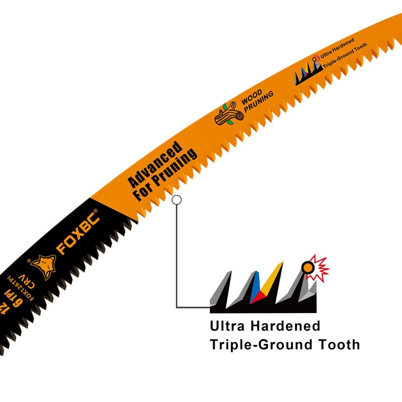 FOXBC 12 Inch Japanese Teeth Reciprocating Saw Blade 6TPI, Curved