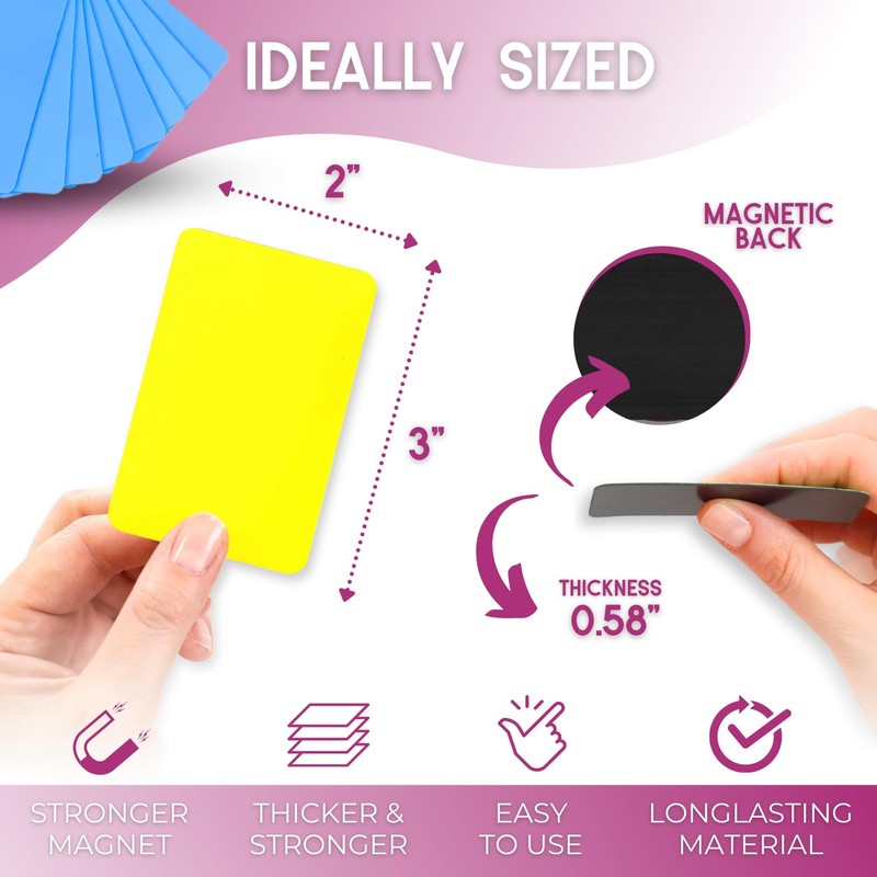 Full Colored Dry Erase Magnetic Labels (3x2 x 40 pcs)