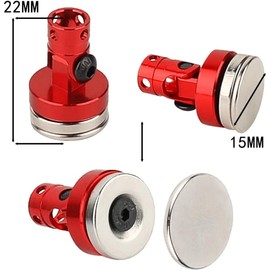 Pothyes 4PCS RC Magnetic Body Post with Clips,Alloy Magnetic Stealth Invisible Body Shell Mount Column Compatible with HSP Redcat Himoto Traxxas SCX10 (Red)