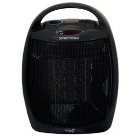 Vie Air Portable 2-Settings Ceramic Heater with Adjustable Thermostat, 1500W, Black