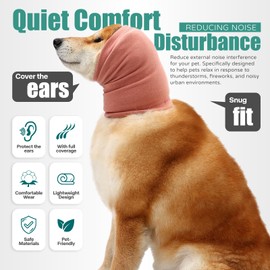 UUREED Dog Calming Hoodie, Hematoma Ear Wrap, Quiet Head Cover Sleeves Ear Covers for Bath, Thunderstorms